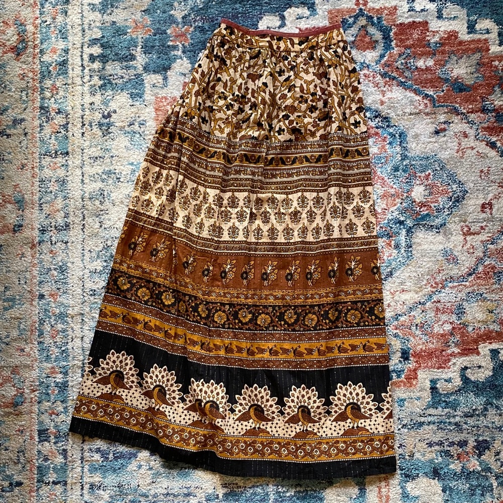 Brown and Black Maxi Skirt